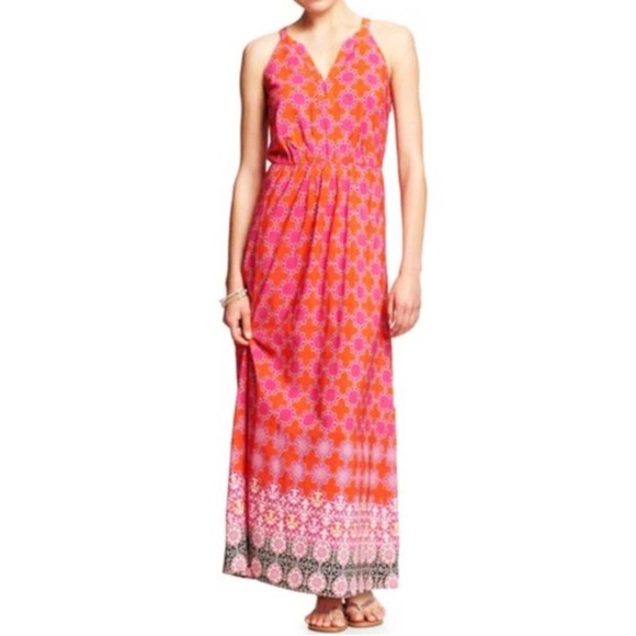 Banana Republic Dresses & Skirts - Pink and Orange maxi Dress by Banana Republic